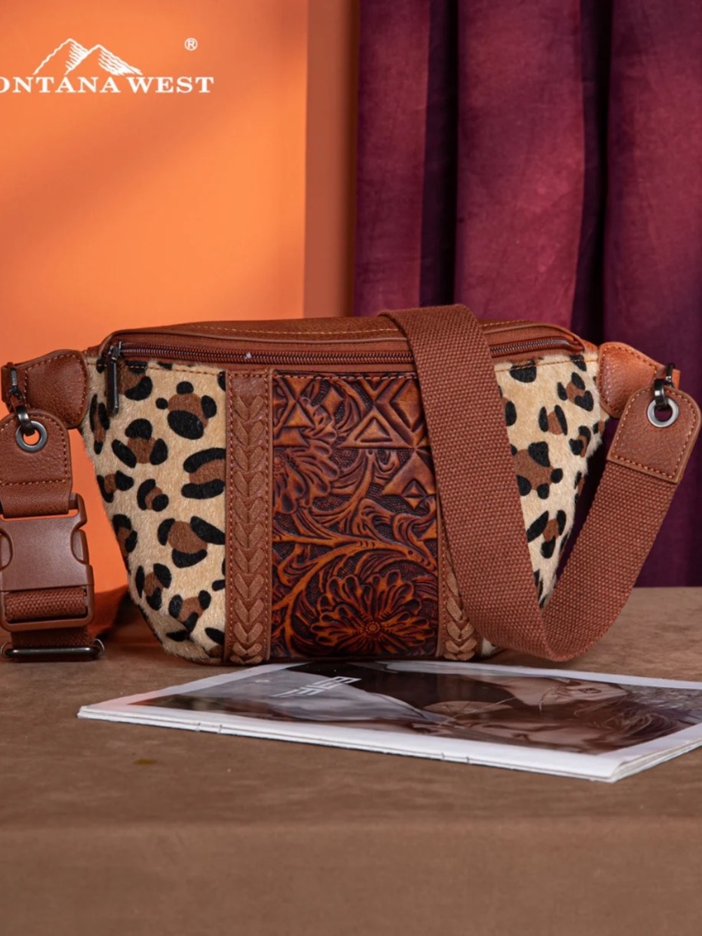 Montana West Tooled Collection Fanny Pack - Leopard - Picture 4 of 6